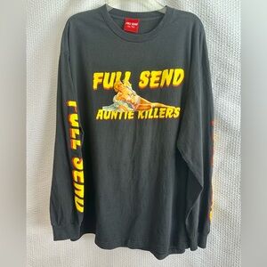 Full Send Long Sleeve Graphic T Shirt Black Men’s XL Auntie Killers Logo Tee